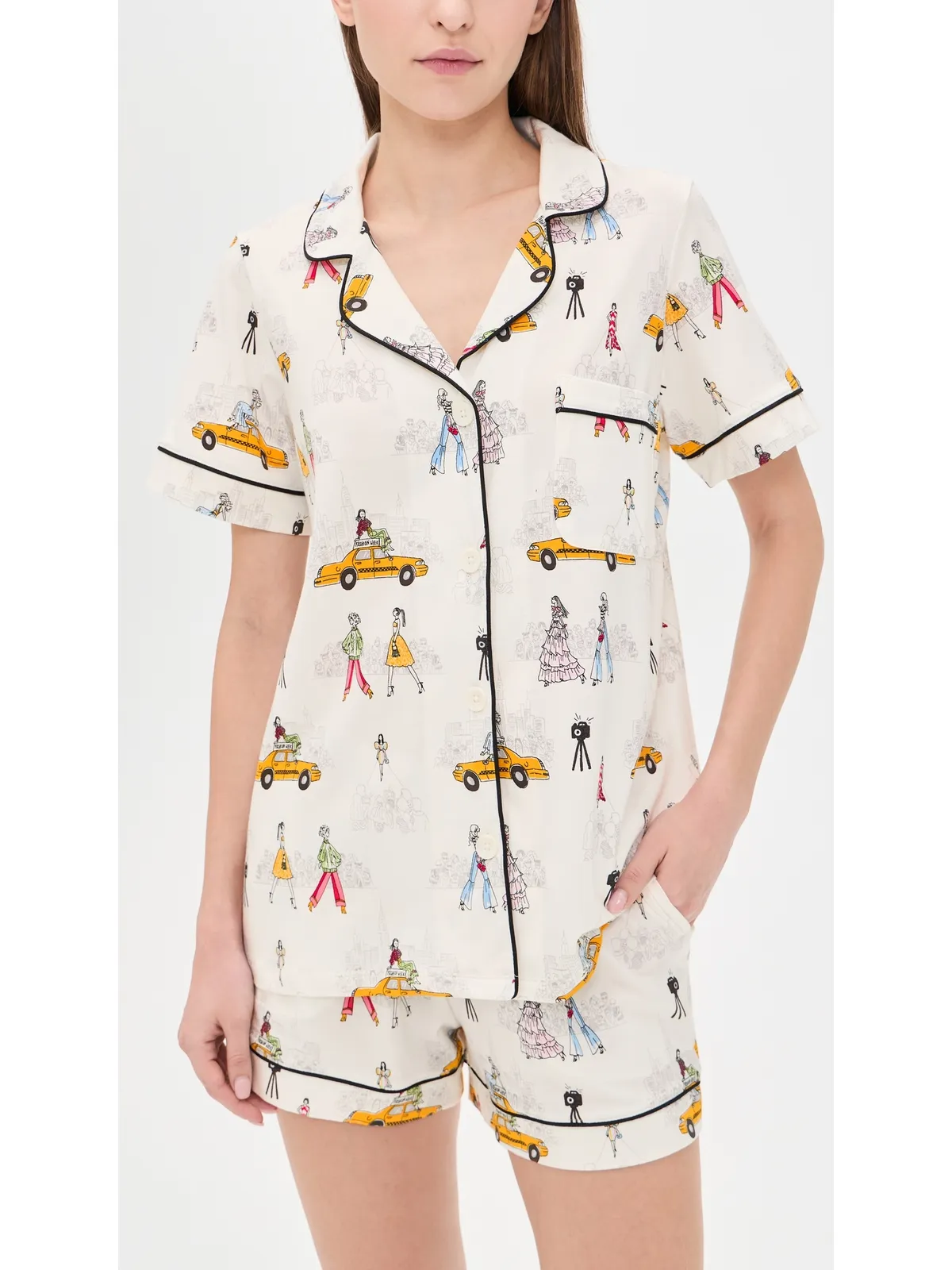 BedHead PJs ショートスリーブ パジャマセット ファッションウィーク柄 - 画像2
