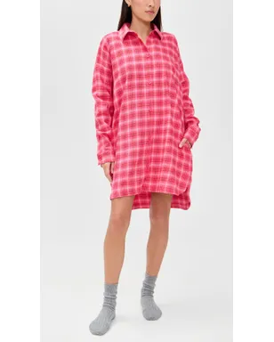 BedHead PJs Wonderland Plaid ハイロー ボーイフレンド カラーシャツ - サムネイル5