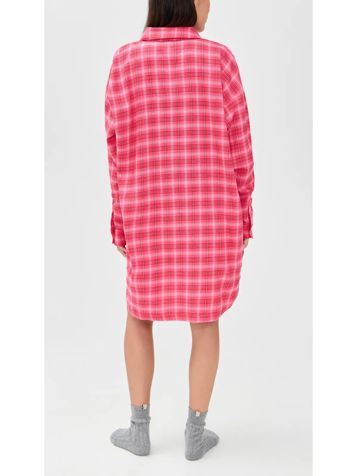 BedHead PJs Wonderland Plaid ハイロー ボーイフレンド カラーシャツ - 画像3