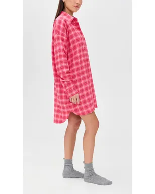 BedHead PJs Wonderland Plaid ハイロー ボーイフレンド カラーシャツ - サムネイル4