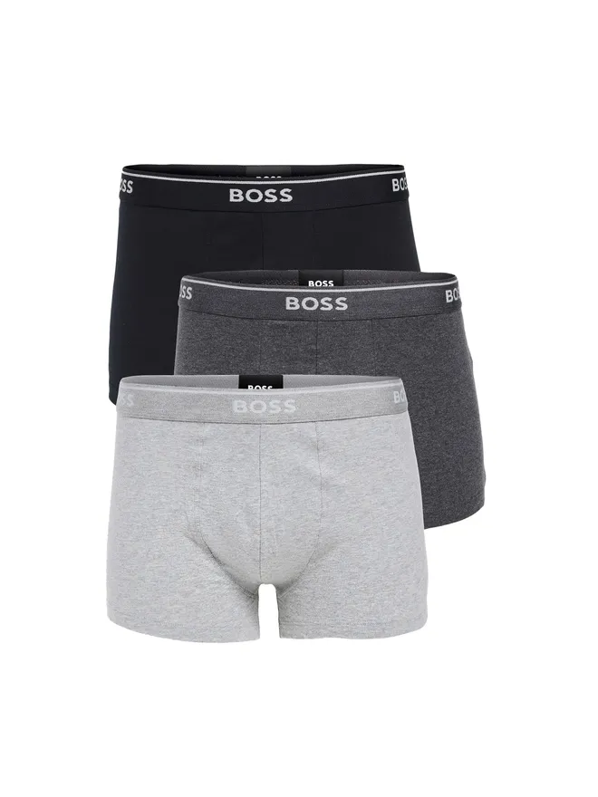 BOSS BOSS クラシックコットン 3枚組 トランクス グレーの商品画像