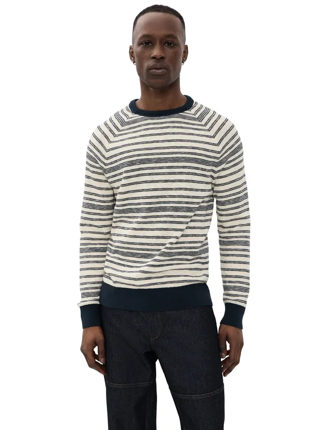 Billy Reid Billy Reid ラグランストライプ クルーセーターの商品画像
