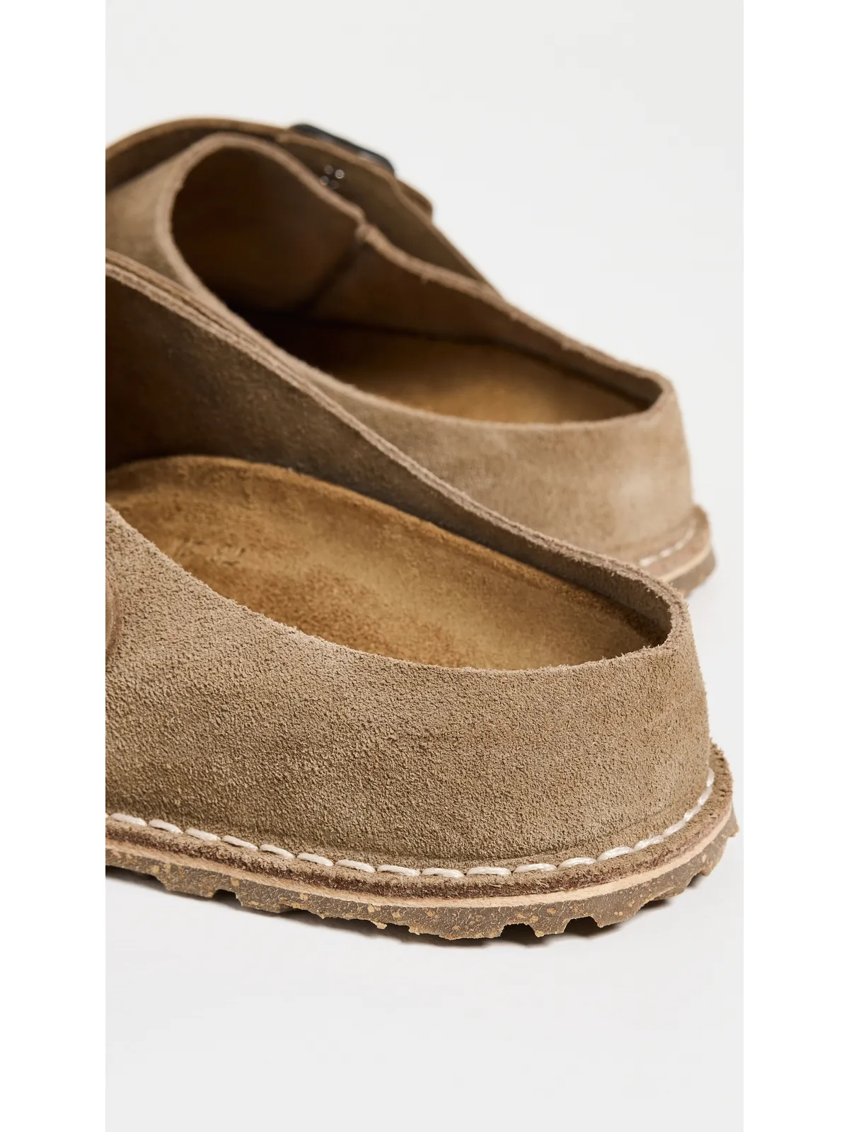 Birkenstock ルツリ プレミアムスエード クロッグ グレー/トープ - 画像3