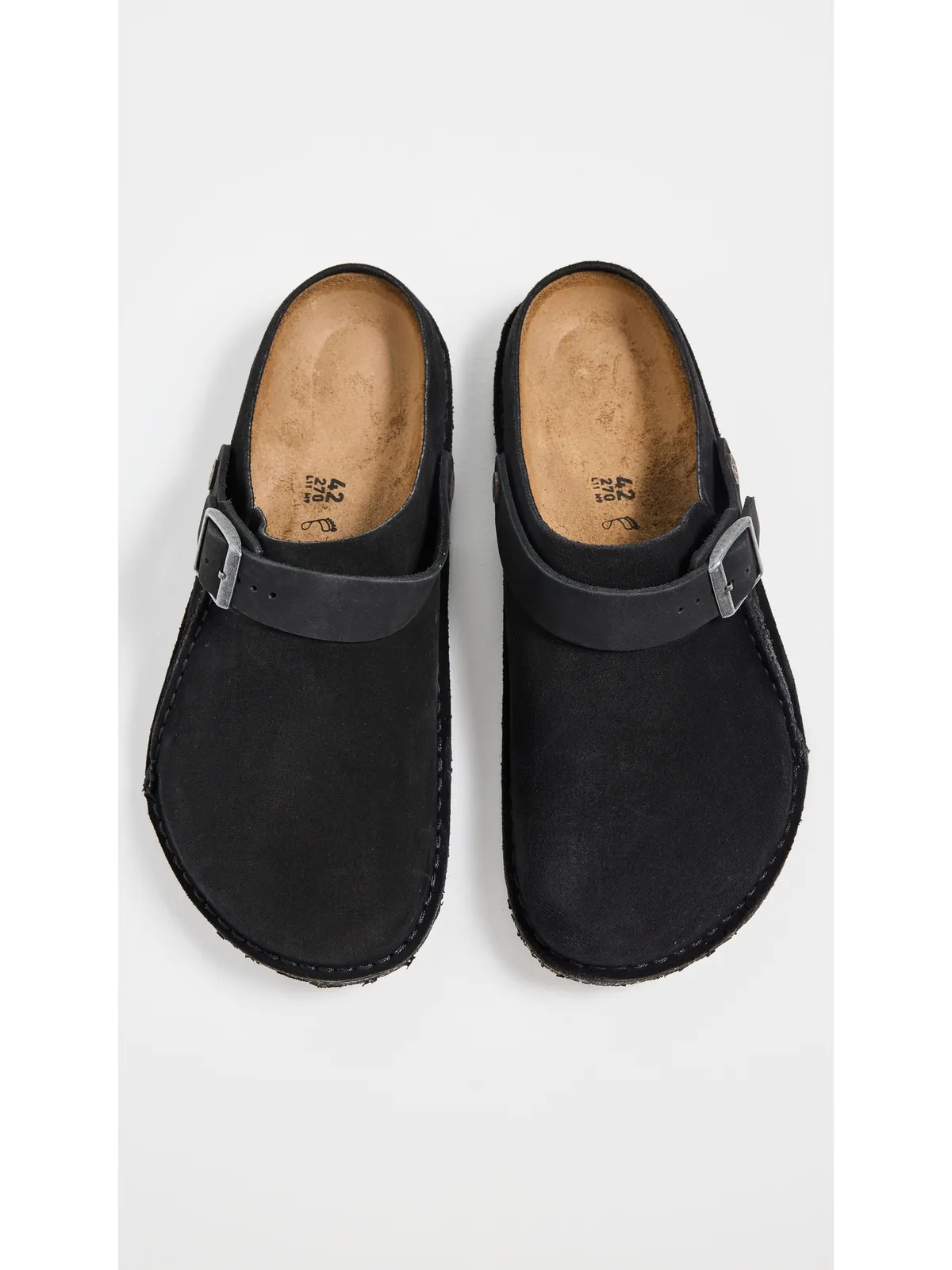 Birkenstock ルツリ プレミアム スエード クロッグ ブラック - 画像4