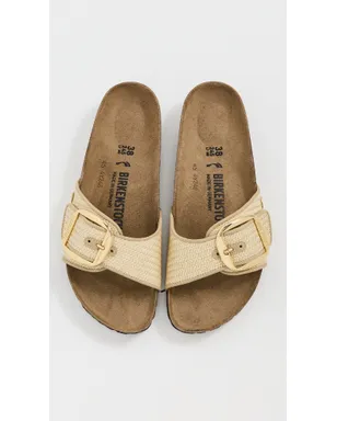 Birkenstock マドリッド ビッグバックル ラフィア サンダル - サムネイル5