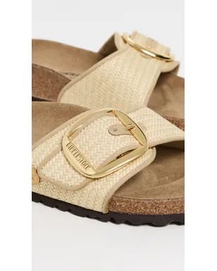 Birkenstock マドリッド ビッグバックル ラフィア サンダル - サムネイル6