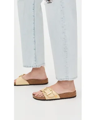 Birkenstock マドリッド ビッグバックル ラフィア サンダル - サムネイル3