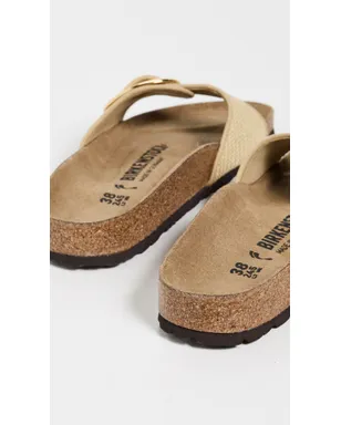 Birkenstock マドリッド ビッグバックル ラフィア サンダル - サムネイル4