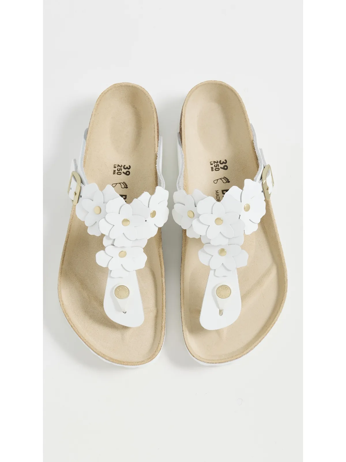 Birkenstock ジゼ フラワーズ サンダル ホワイト - 画像2