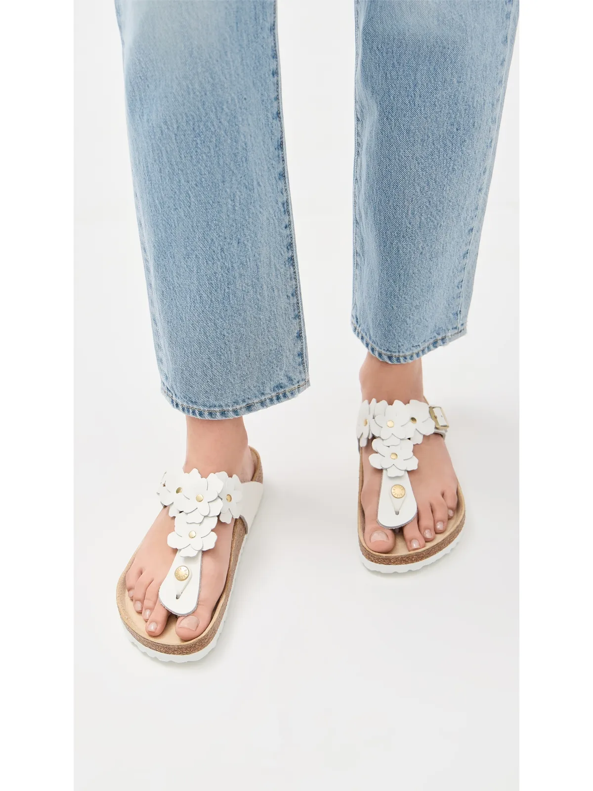Birkenstock ジゼ フラワーズ サンダル ホワイト - 画像3