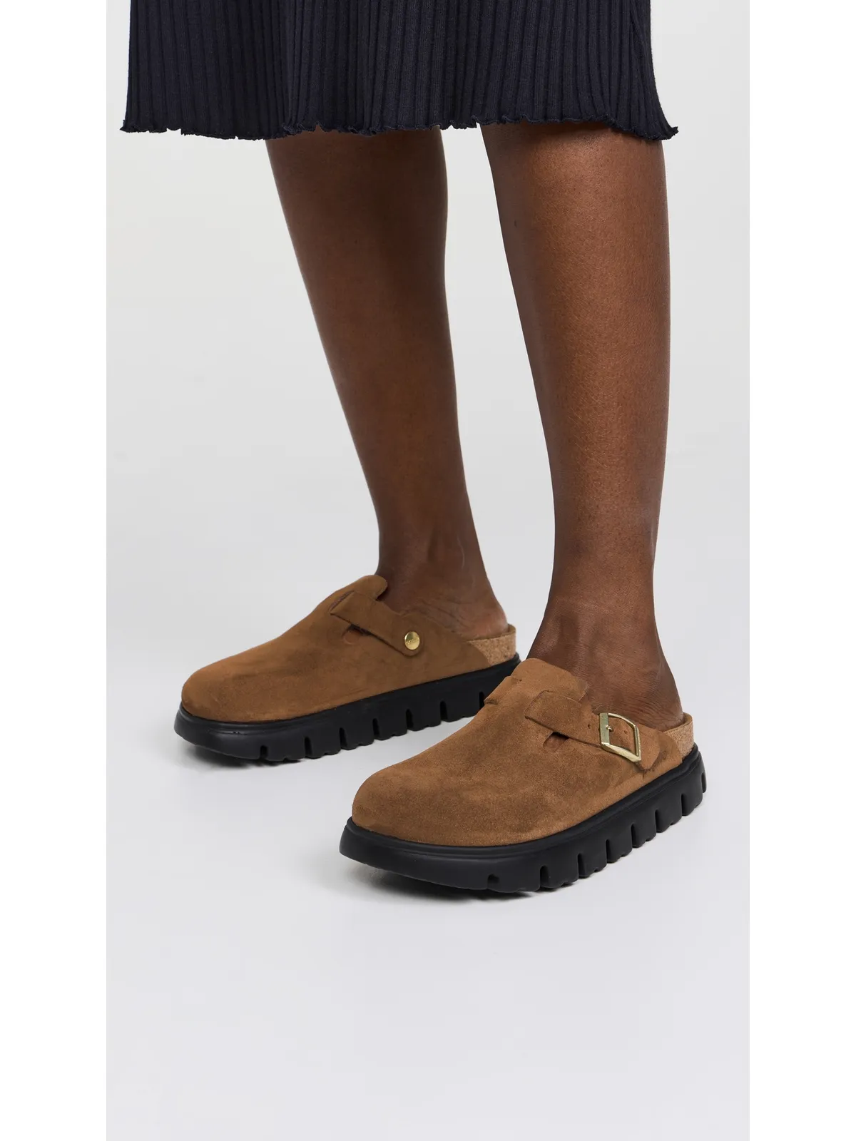 Birkenstock ボストン チャンキー クロッグス ダークティー - 画像3