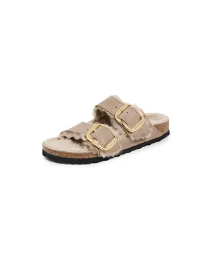 Birkenstock アリゾナ ビッグバックル シアリング サンダル ブラウン - サムネイル1