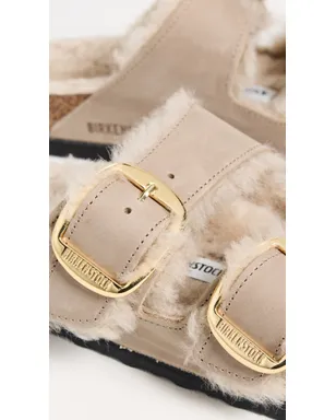 Birkenstock アリゾナ ビッグバックル シアリング サンダル ブラウン - サムネイル6