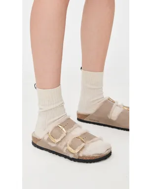 Birkenstock アリゾナ ビッグバックル シアリング サンダル ブラウン - サムネイル3