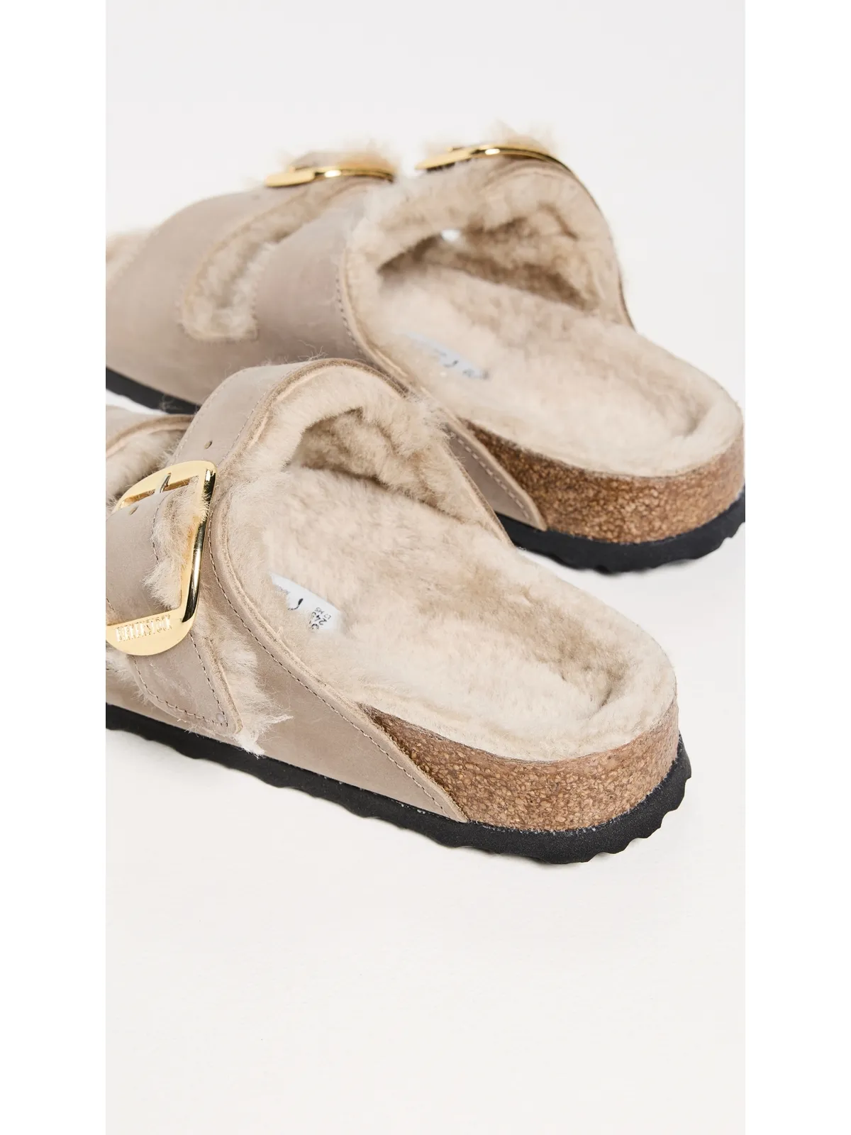 Birkenstock アリゾナ ビッグバックル シアリング サンダル ブラウン - 画像4