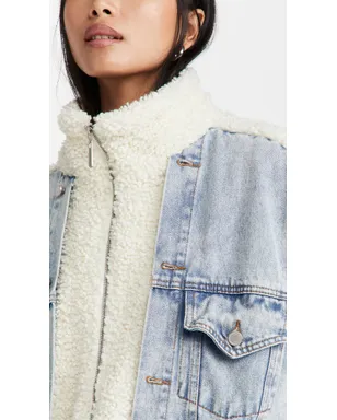 BLANKNYC Bear Hug Denim Sherpa Jacket - サムネイル6