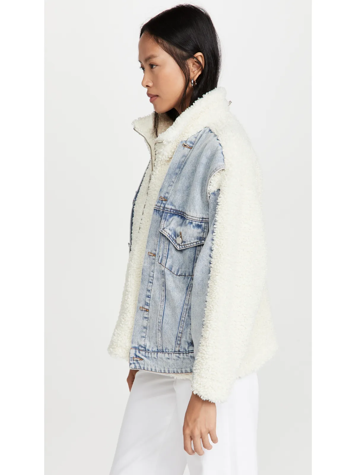 BLANKNYC Bear Hug Denim Sherpa Jacket - 画像4