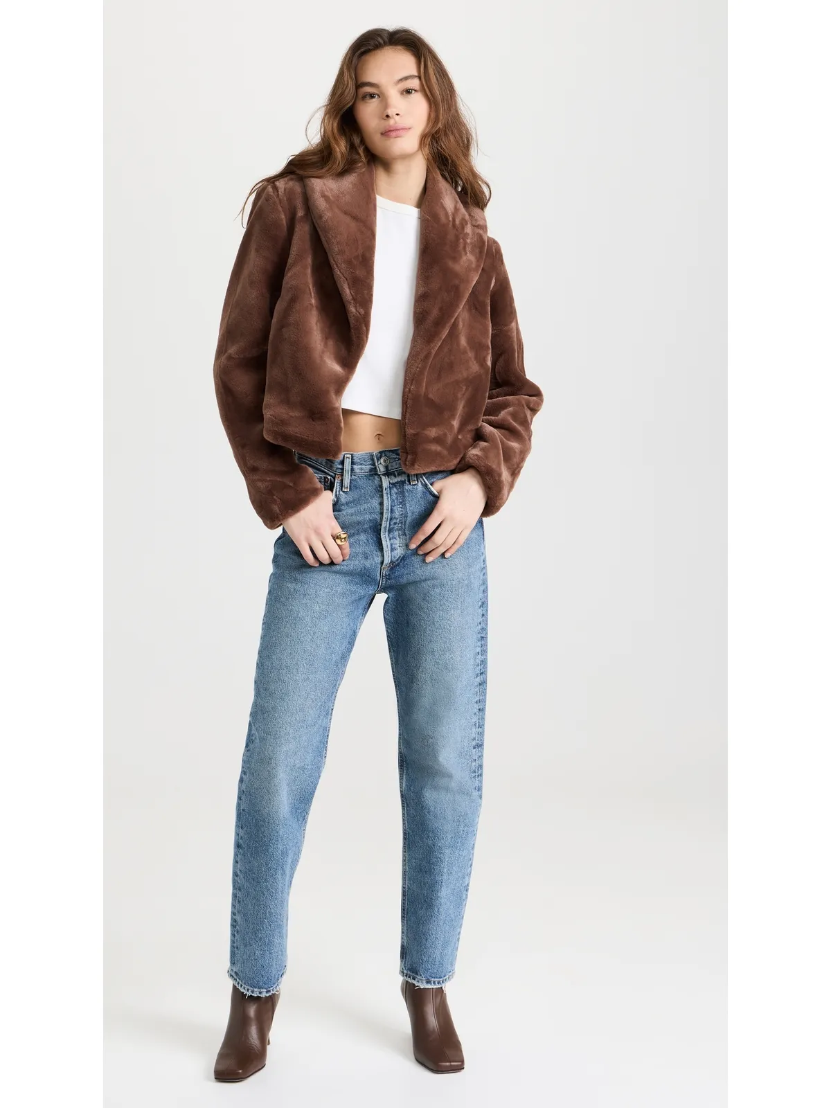 BLANKNYC エスプレッソ フェイクファー マティーニ ジャケット - 画像5