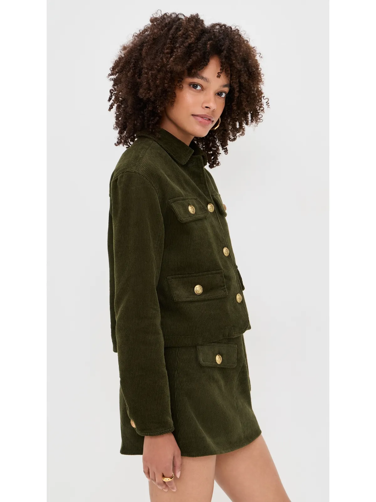 BLANKNYC Inside Scoop Corduroy Jacket Olive - 画像4