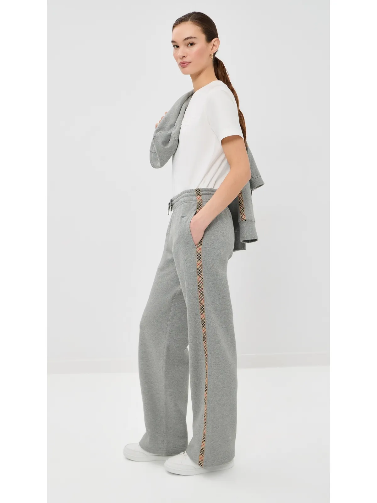 Burberry Jodie トラックパンツ ペールグレー メランジ - 画像5
