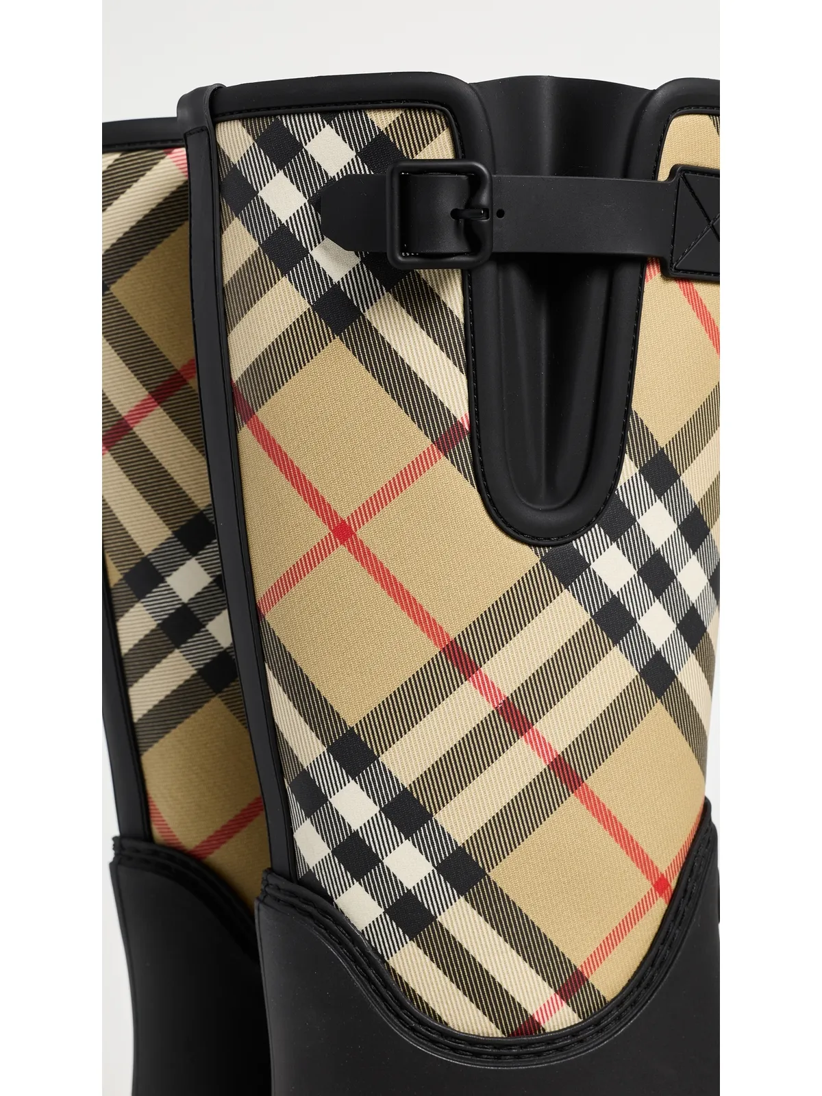 Burberry ラバー マーシュスタンプ ハイブーツ ブラック - 画像5