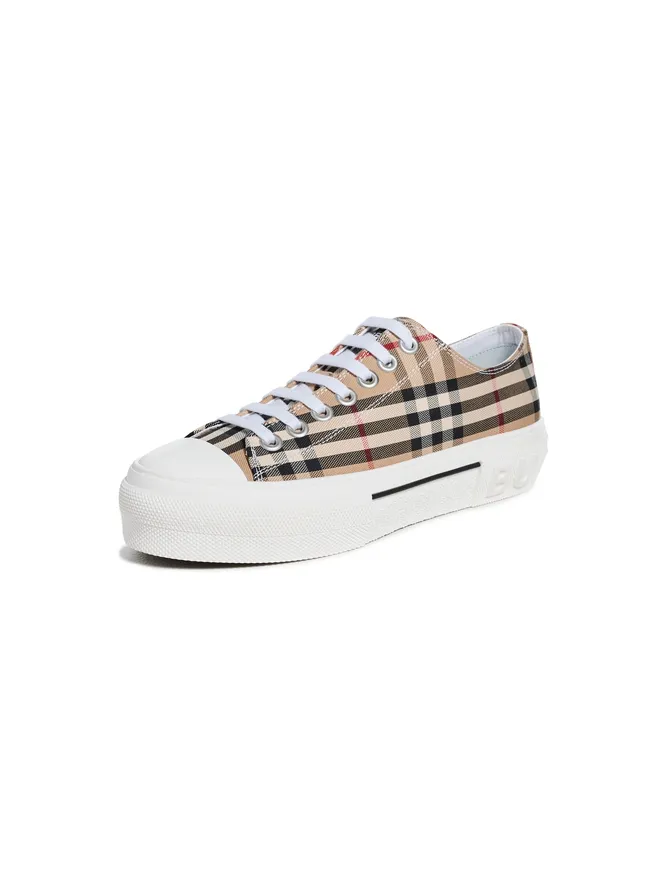 Burberry Burberry チェック柄 プラットフォーム ローカットスニーカー アーカイブベージュ IPチェック 39の商品画像