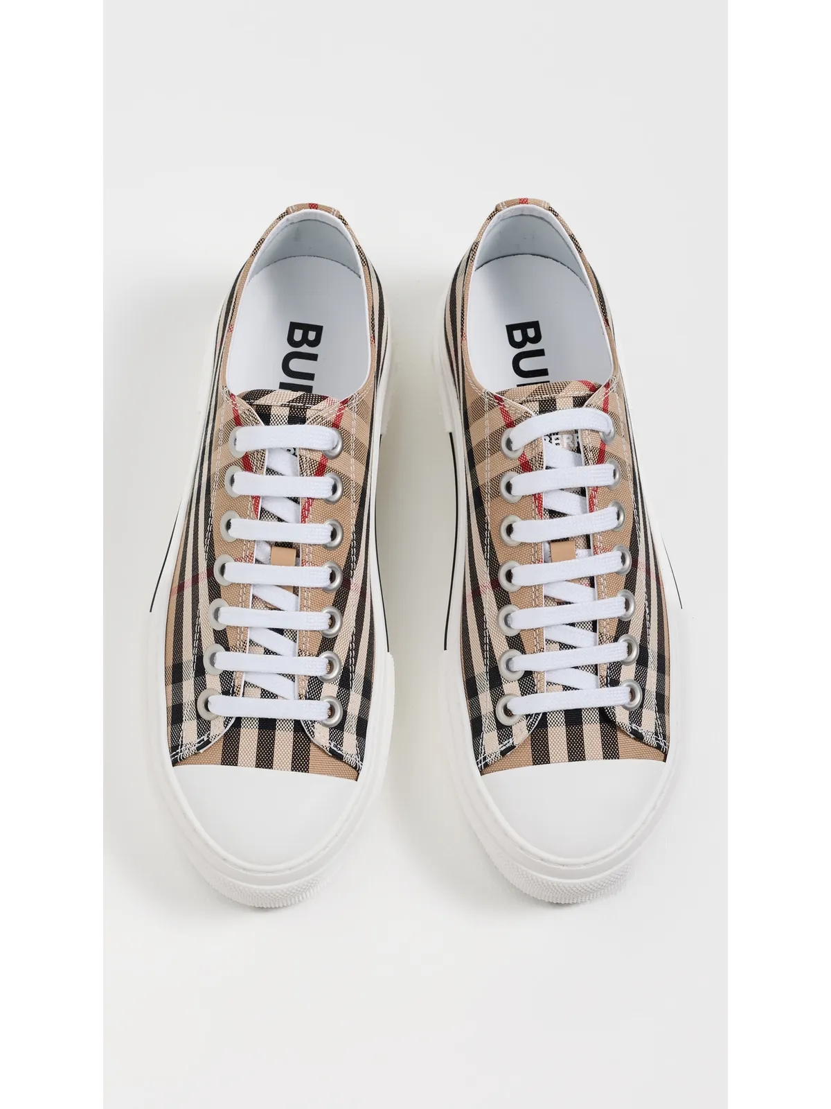 Burberry チェック柄 プラットフォーム ローカットスニーカー アーカイブベージュ IPチェック 39 - 画像5