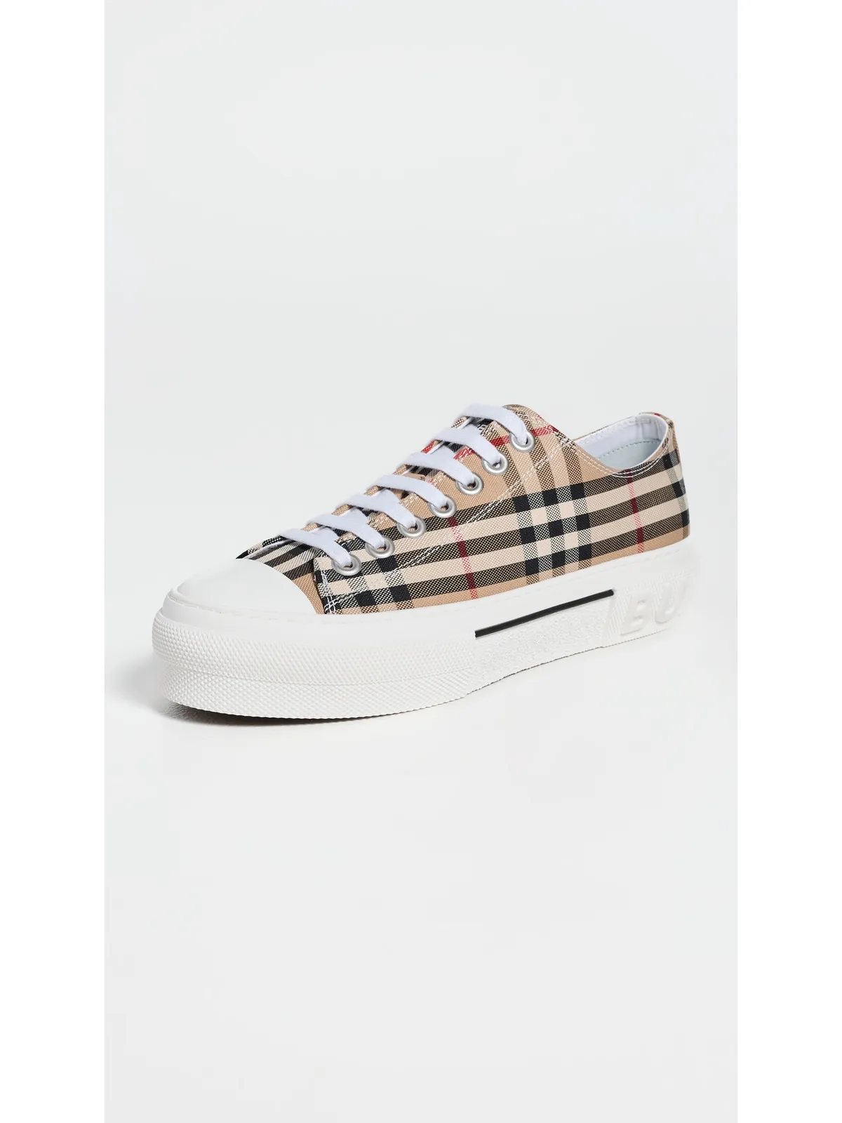 Burberry チェック柄 プラットフォーム ローカットスニーカー アーカイブベージュ IPチェック 39 - 画像2