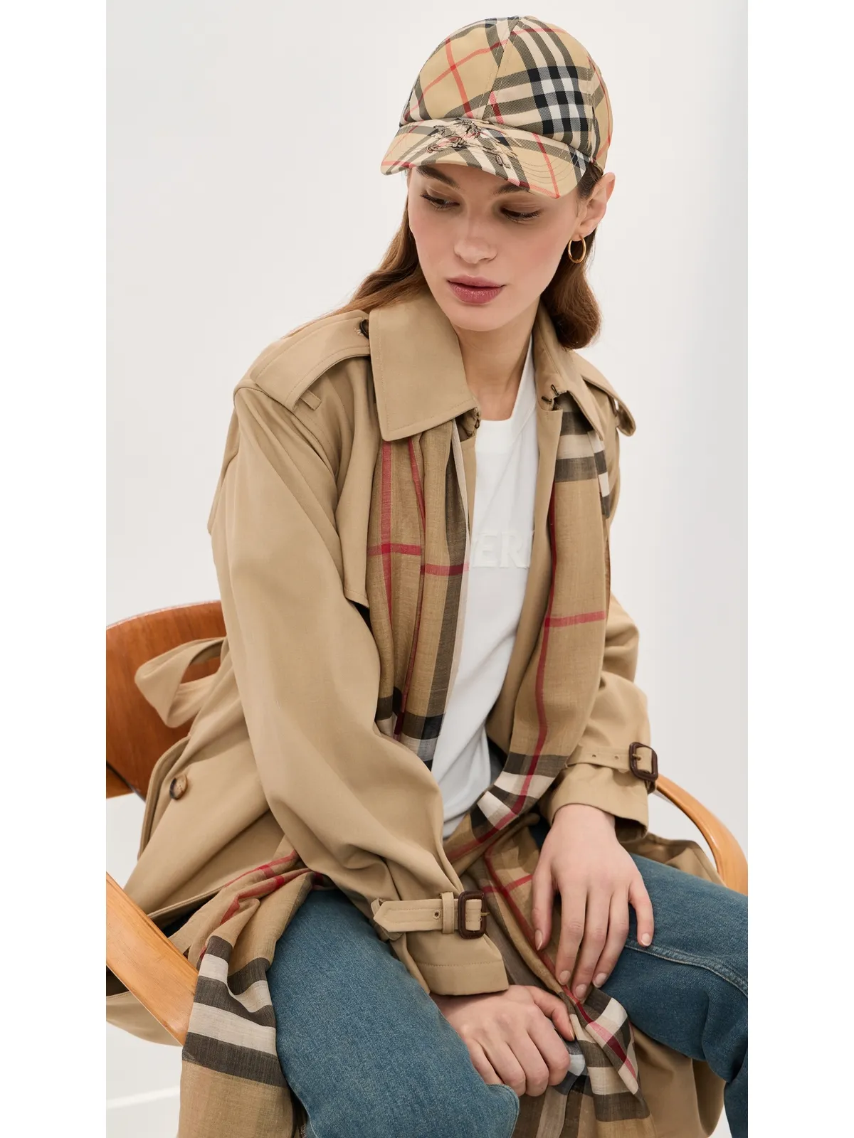 Burberry ビンテージ チェックツイル ベースボールキャップ サンド IPチェック柄 - 画像3
