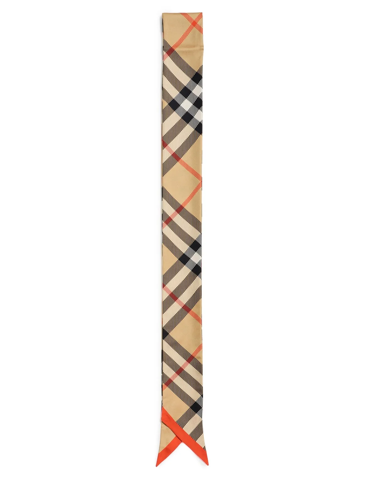 Burberry ビンテージ リバーシブル シルク スキニースカーフ サンド - 画像1