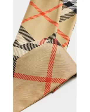 Burberry ビンテージ リバーシブル シルク スキニースカーフ サンド - サムネイル5