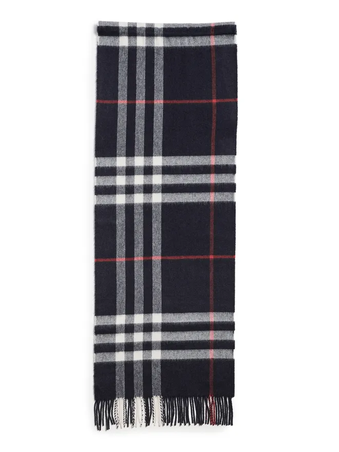 Burberry Burberry ジャイアントチェック柄 カシミア スカーフ ネイビー ワンサイズの商品画像