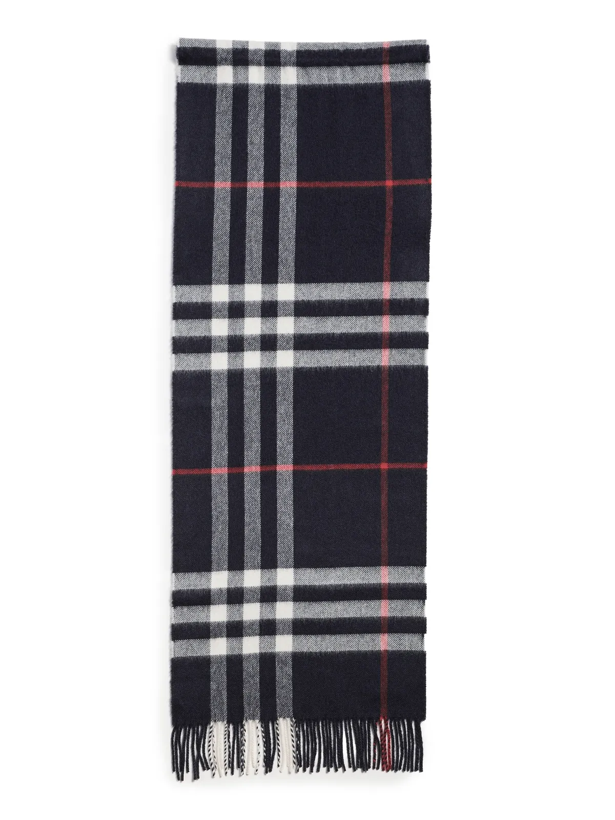 Burberry ジャイアントチェック柄 カシミア スカーフ ネイビー ワンサイズ - 画像5