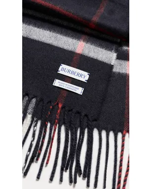 Burberry ジャイアントチェック柄 カシミア スカーフ ネイビー ワンサイズ - サムネイル4