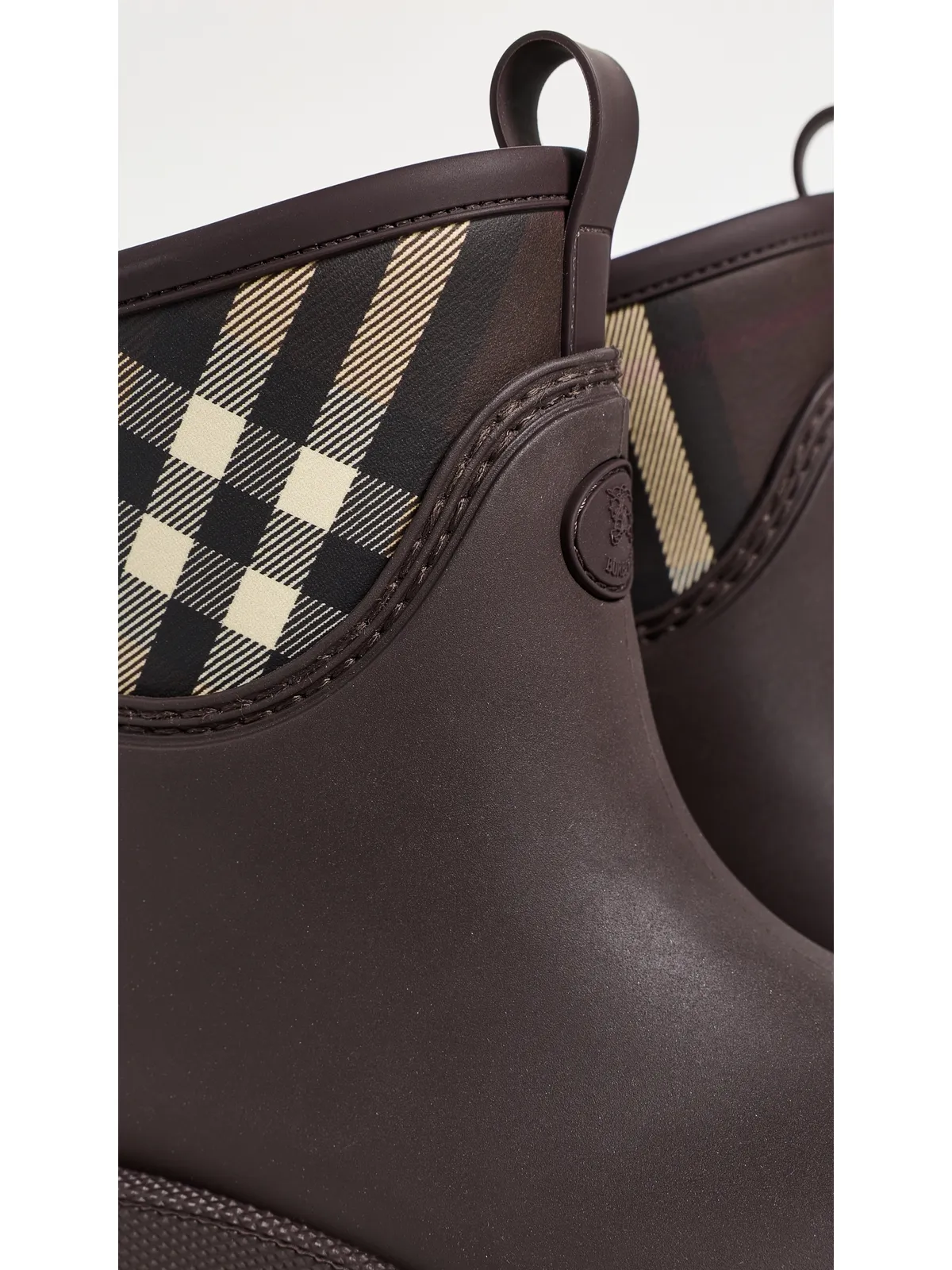 Burberry ラバー素材 マーシュスタンプ ロー ブーツ ブラウン/マホガニー サイズ39 - 画像6