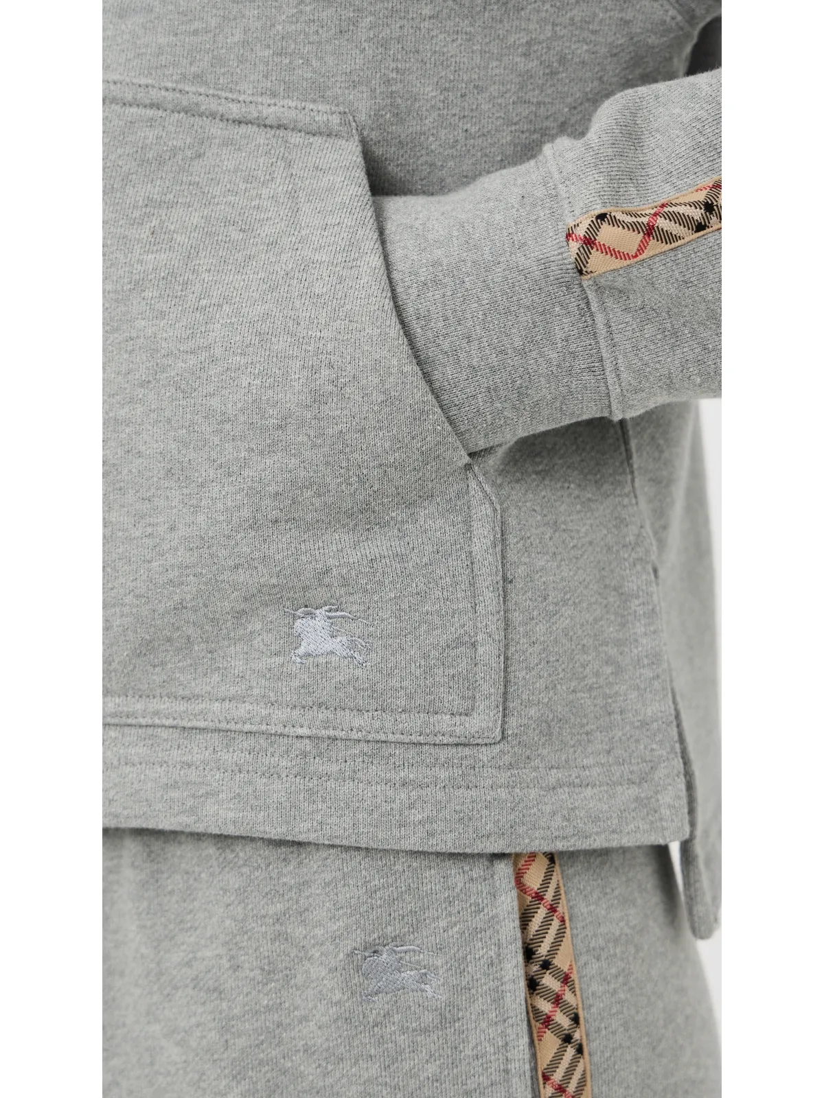 Burberry ハーパー ジップフード付きパーカー ペールグレーのメランジ M - 画像5
