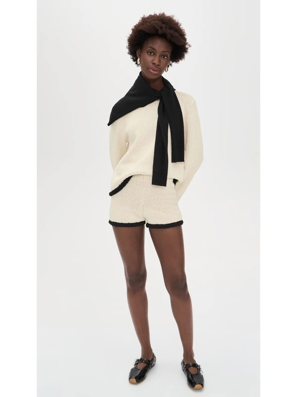 By Malene Birger シエナ セーター ブラック×ホワイト カラーブロック - 画像5