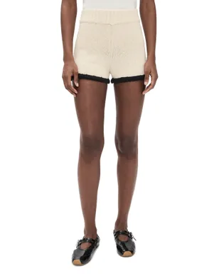 By Malene Birger リッカ ニットショーツ ブラック×ホワイト カラーブロック - サムネイル1