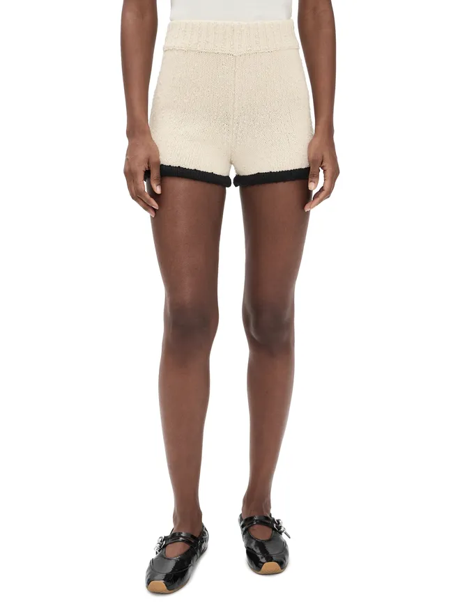 By Malene Birger By Malene Birger リッカ ニットショーツ ブラック×ホワイト カラーブロックの商品画像