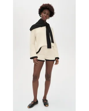 By Malene Birger リッカ ニットショーツ ブラック×ホワイト カラーブロック - サムネイル5