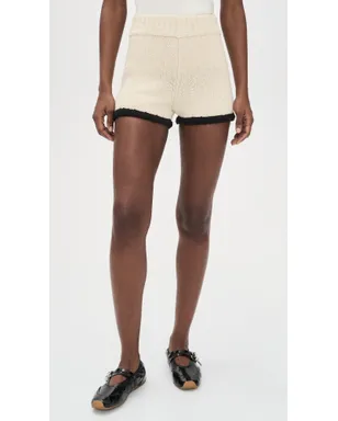 By Malene Birger リッカ ニットショーツ ブラック×ホワイト カラーブロック - サムネイル2