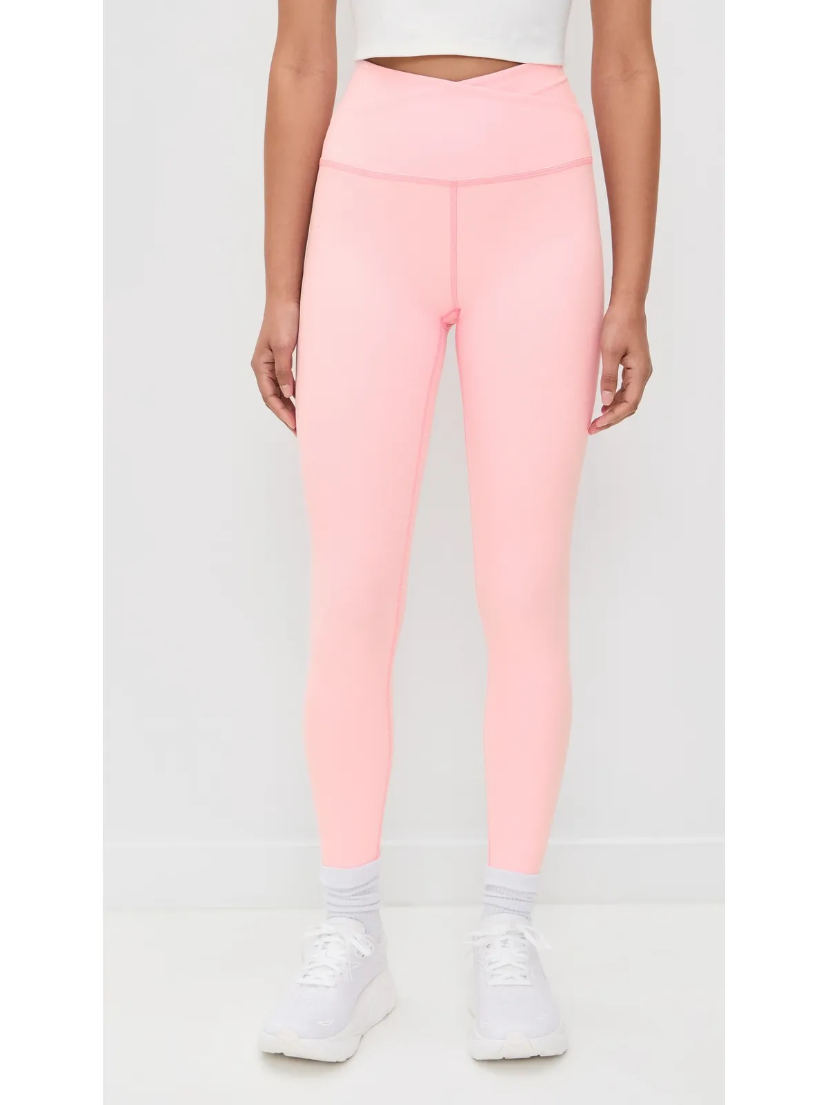 Beyond Yoga スペースドウェア アット ユア レジャー ハイウエスト ミディ アンクル レギンス（Frosty Pink Heather） - 画像2