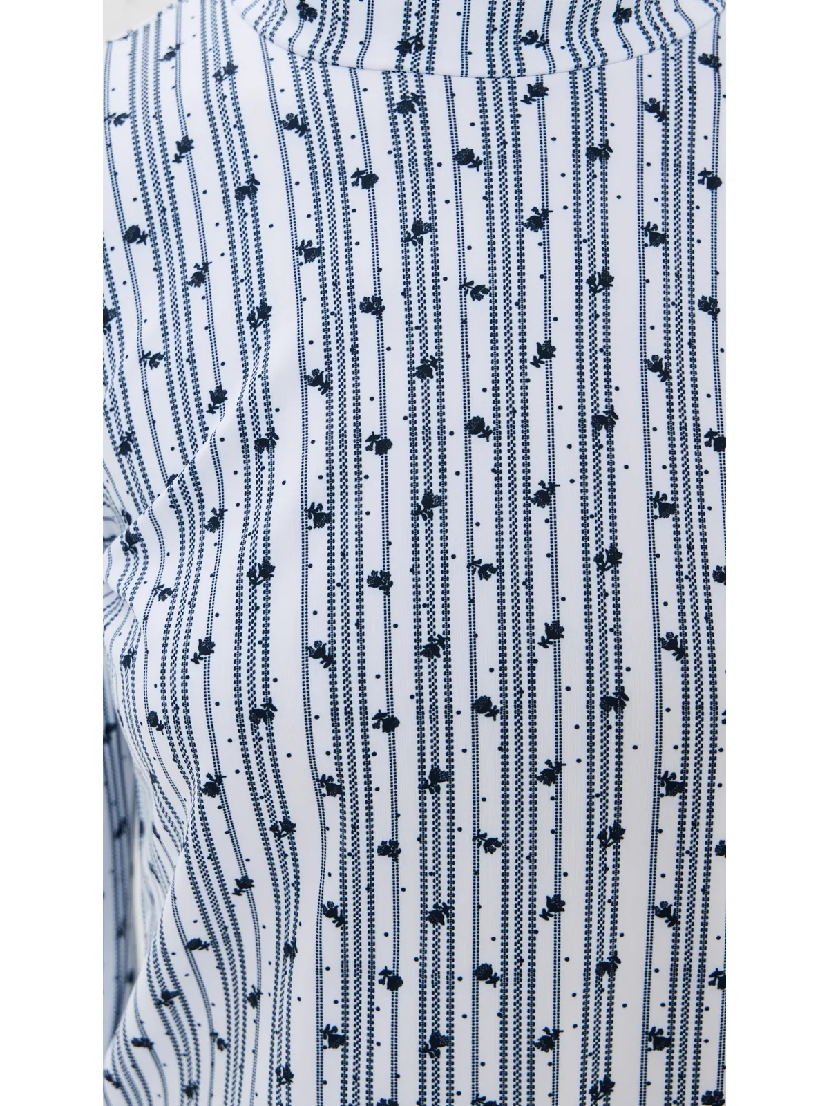 Byrdie Golf Social Wear ロングスリーブパークトップ ネイビー/ホワイトフローラル - 画像6