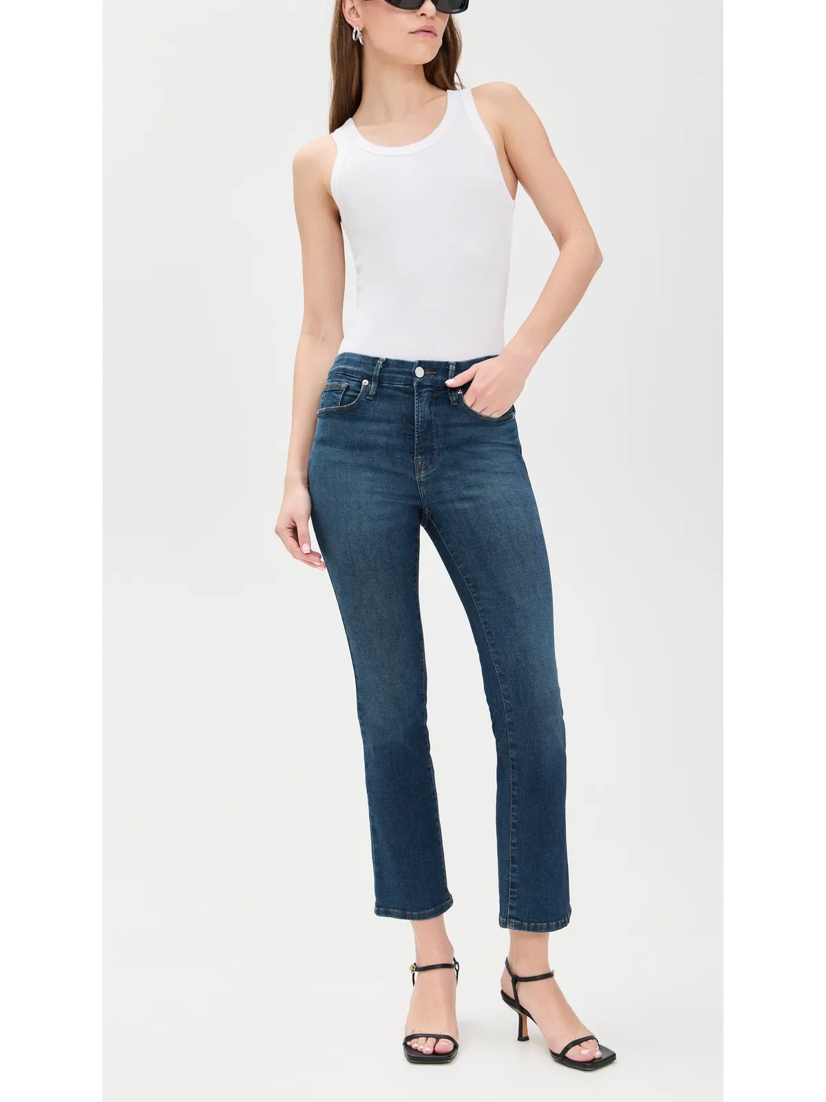 Good American グッドレッグス ストレートジーンズ - 画像5