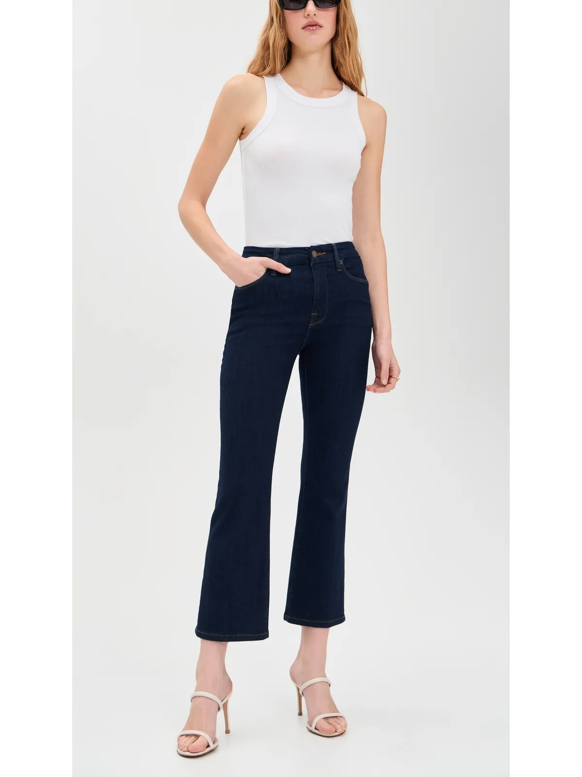 Good American グッドレッグス クロップ ミニブーツジーンズ Indigo1153 - 画像5