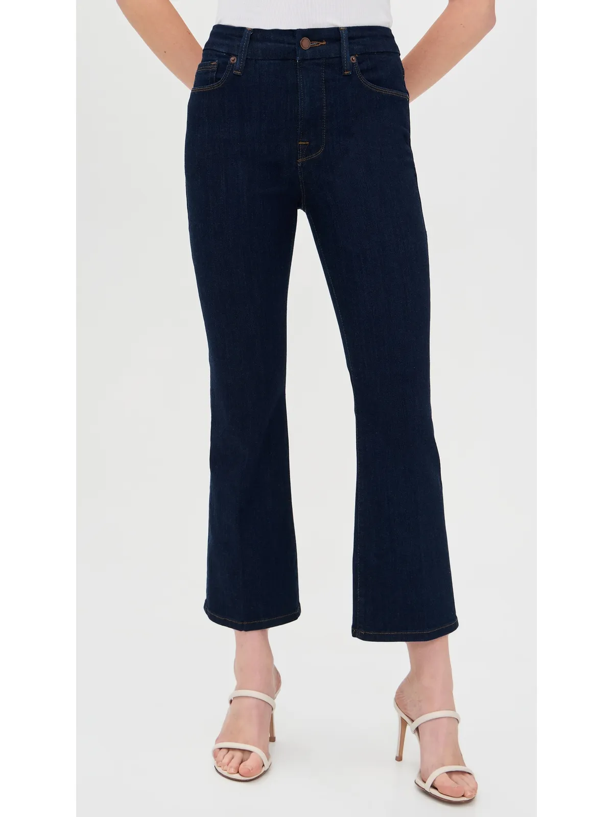 Good American グッドレッグス クロップ ミニブーツジーンズ Indigo1153 - 画像2