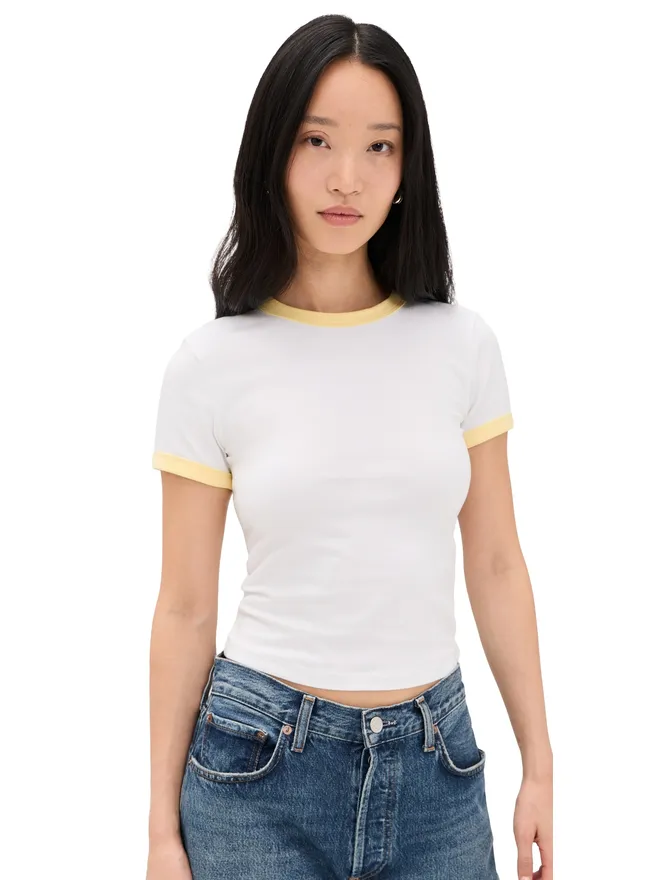 Good American Good American スーパーストレッチ ベビーリンガーTシャツの商品画像