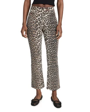 GANNI ベツィ クロップドデニム ジーンズ レオパード柄 プリント - サムネイル1