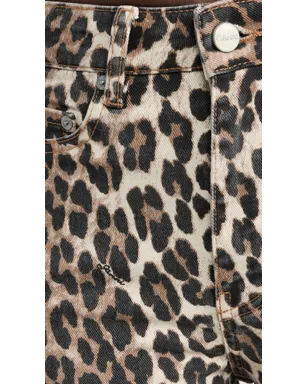 GANNI ベツィ クロップドデニム ジーンズ レオパード柄 プリント - サムネイル6