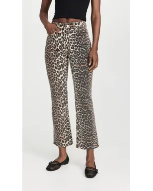 GANNI ベツィ クロップドデニム ジーンズ レオパード柄 プリント - サムネイル2